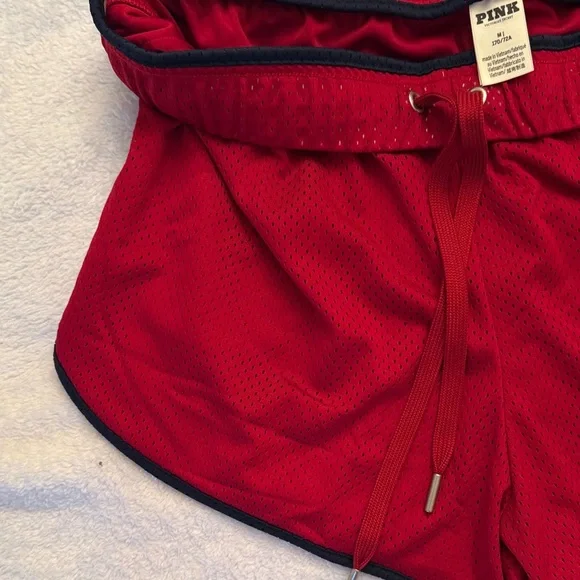 Red Mesh Shorts with Black Trim - Picture 4 of 6